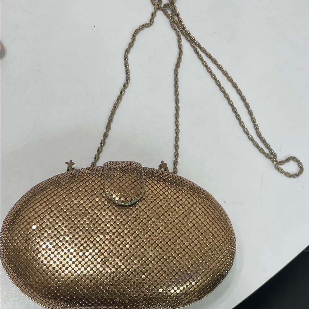Whiting & Davis Gold Mesh Oval Chain Clutch Memorial Day Sale starts NOW